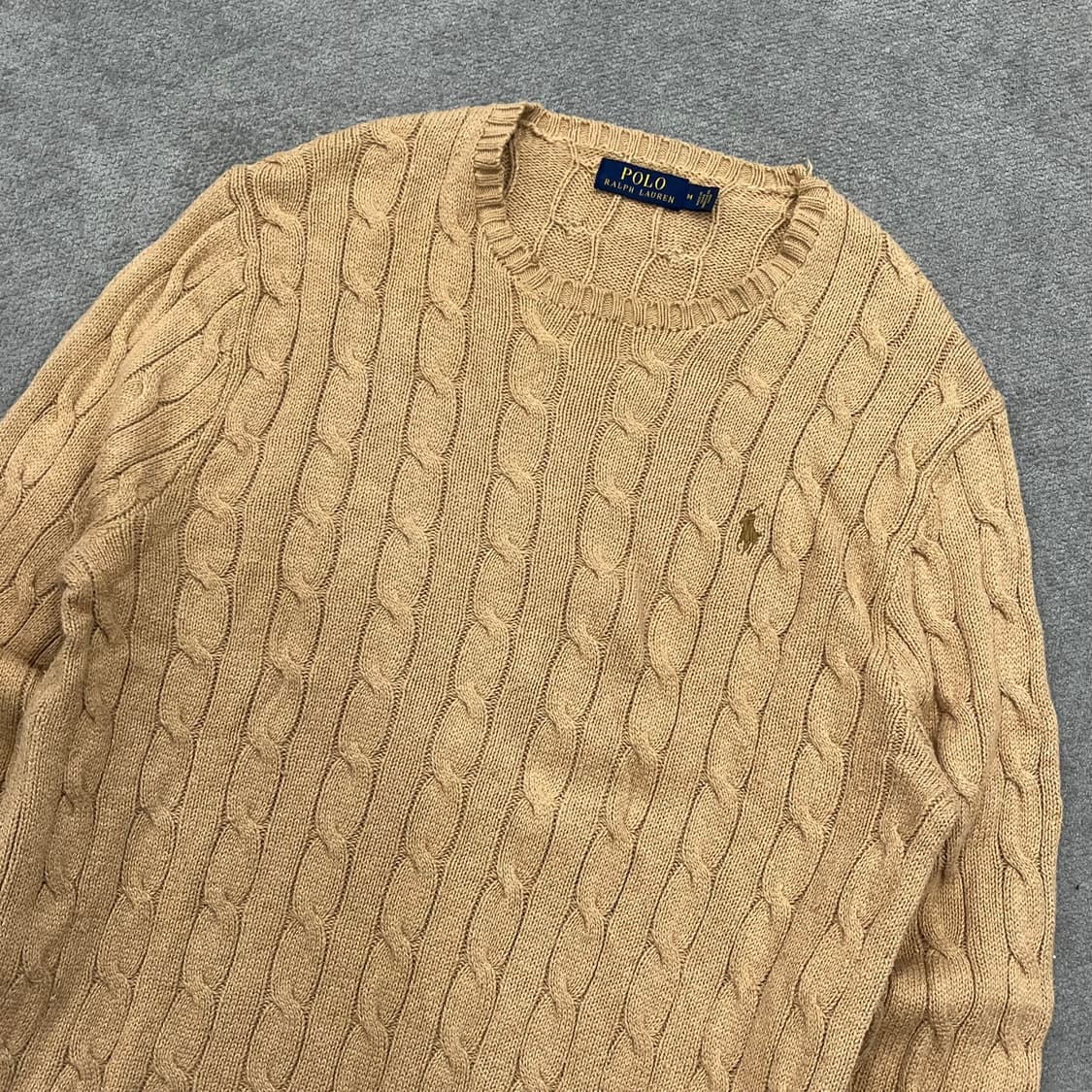 M 폴로 랄프로렌 케이블 베이지 니트 상품이미지2