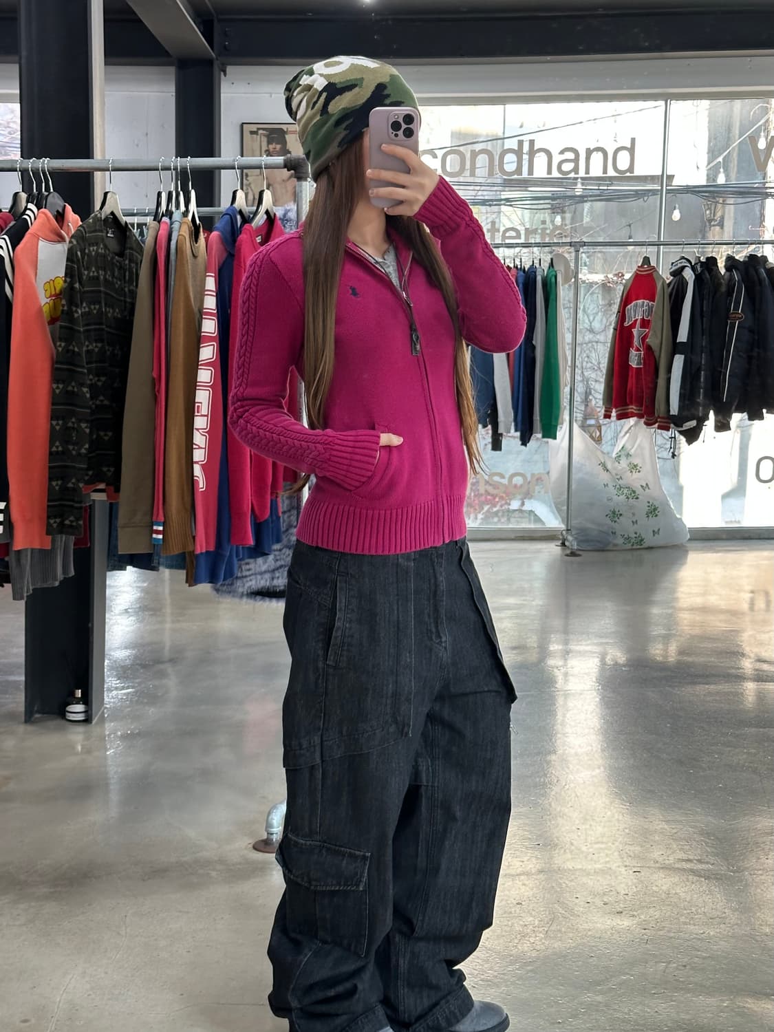 폴로랄프로렌 니트집업 핑크 상품이미지2