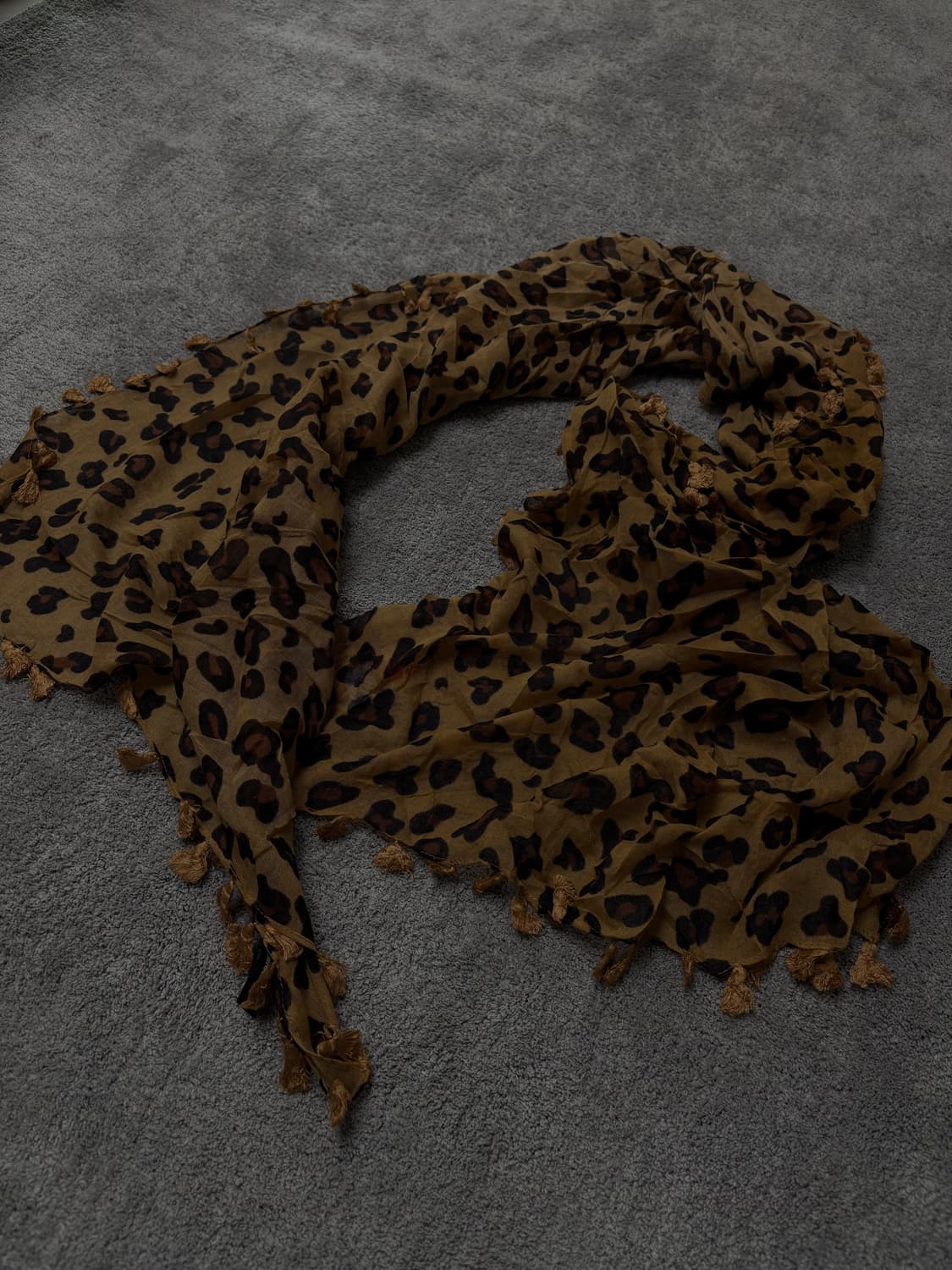 Vintage v-kei punk mood leopard scarf 상품이미지2