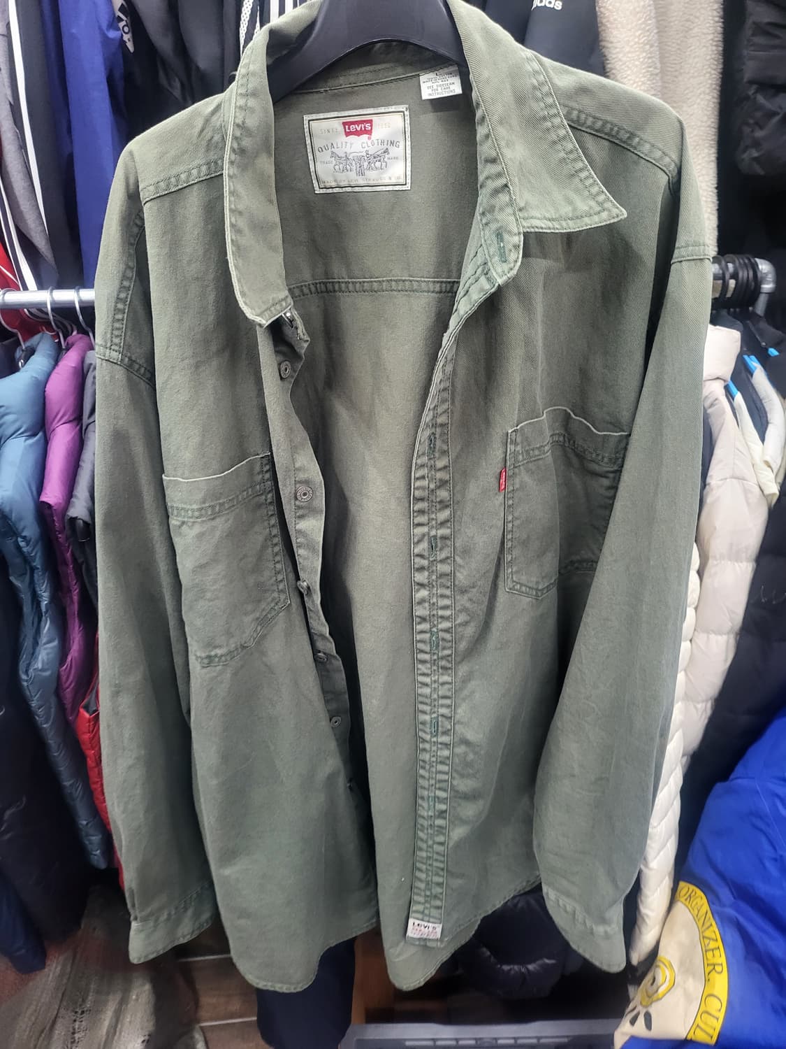 리바이스 카키색 남방 셔츠 상품이미지1