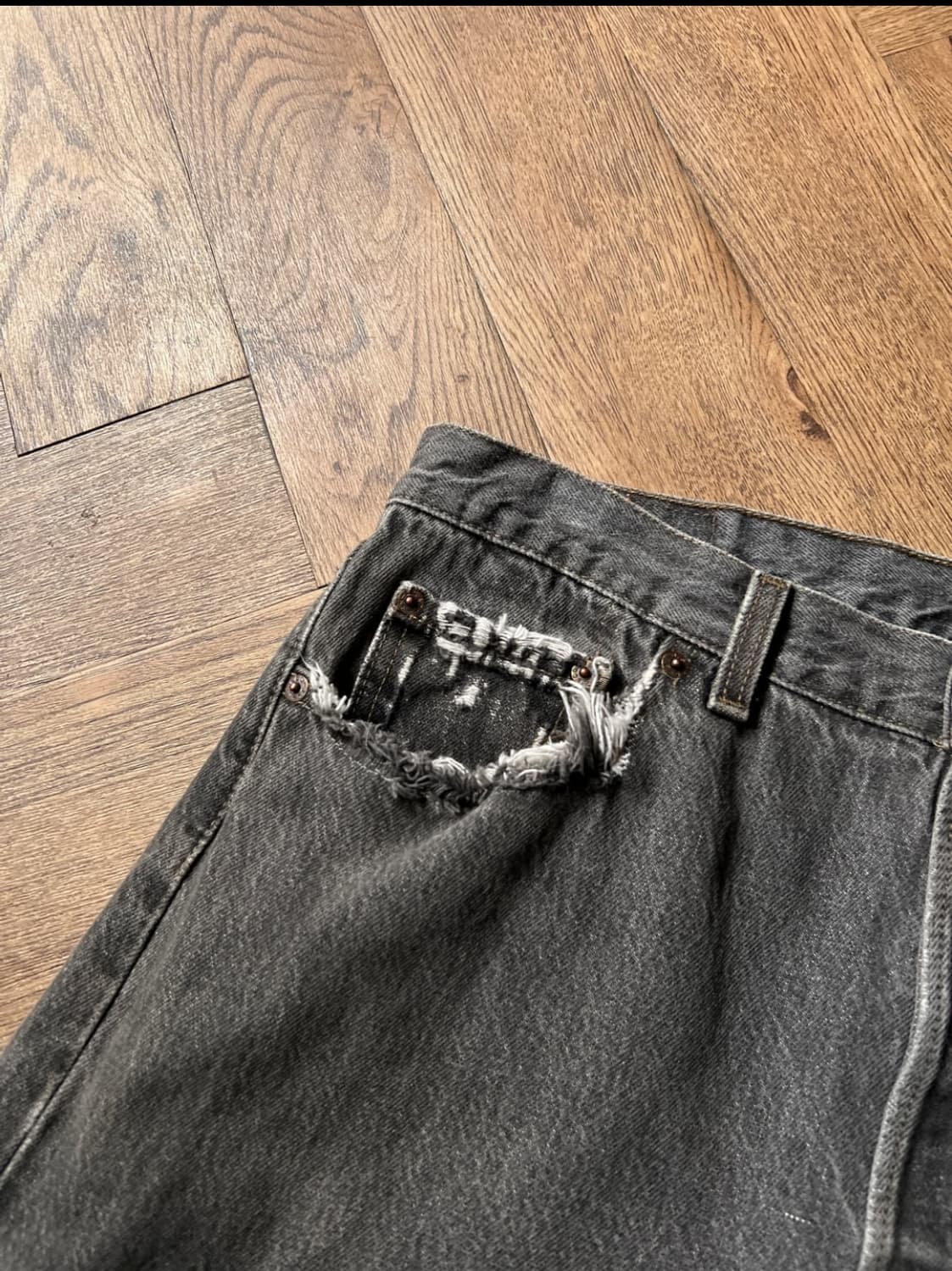 [36]Levi's 90s USA made 501 흑청 데님 18s 상품이미지2