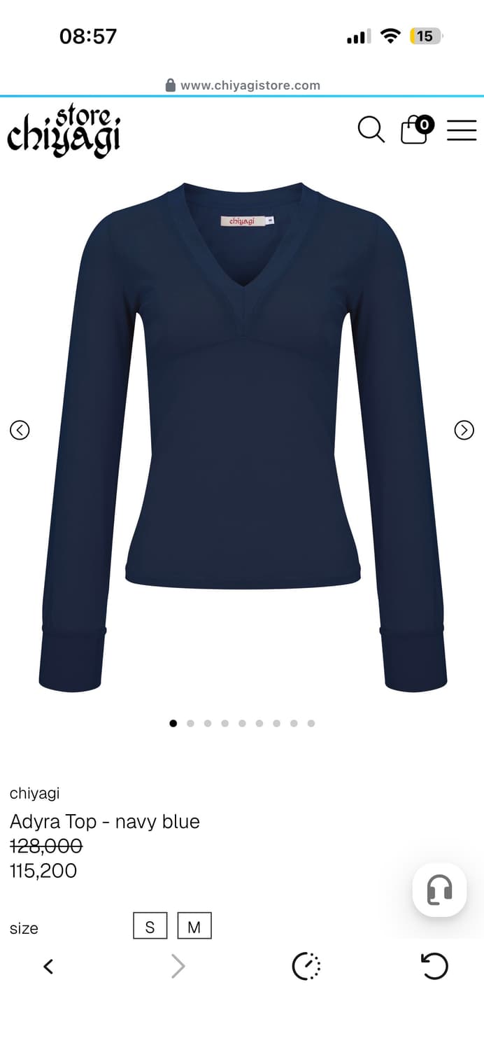 키야기 Adyra Top - blue navy S사이즈 상품이미지1