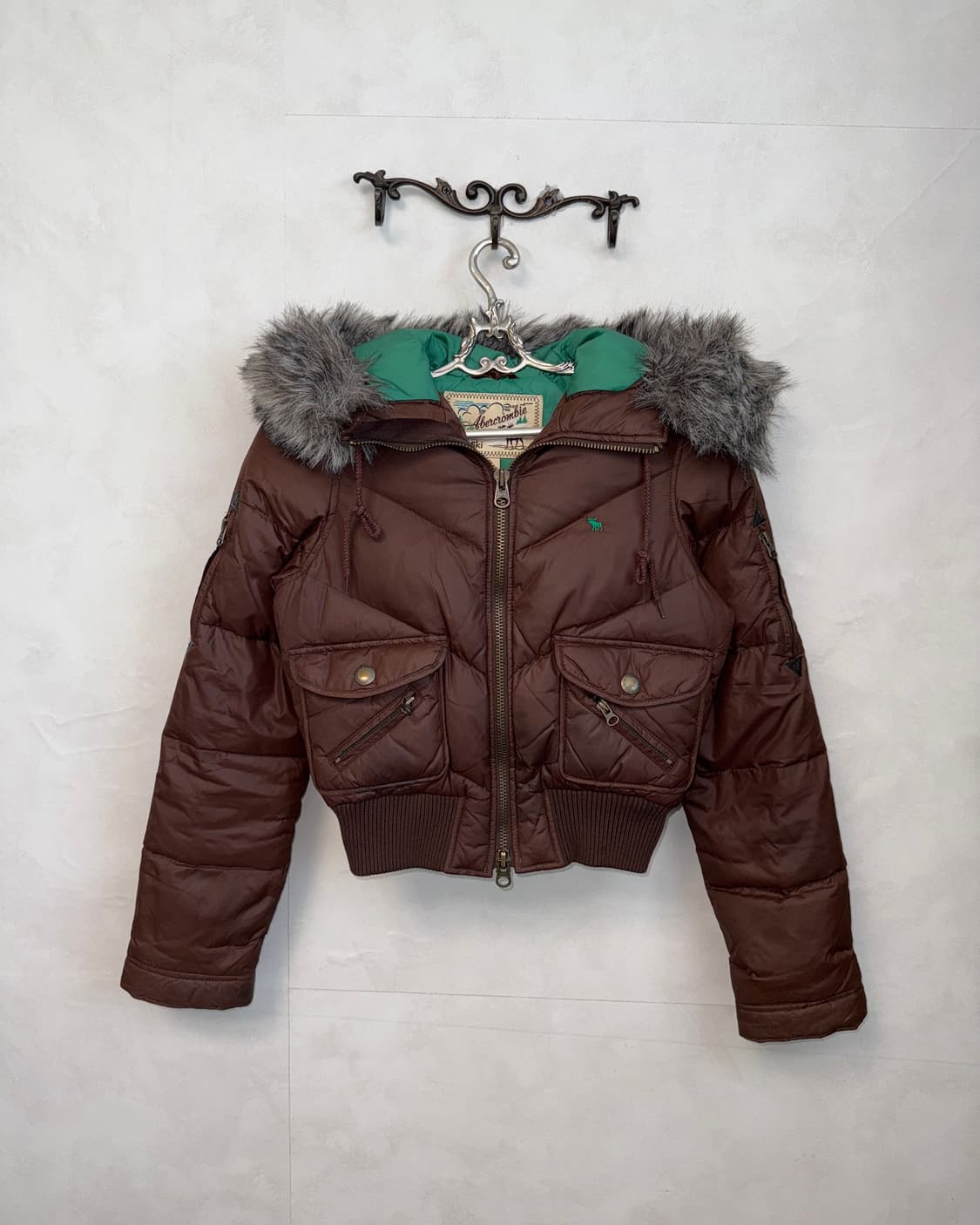 Abercrombie brown wolf jaw puffer jk 상품이미지1