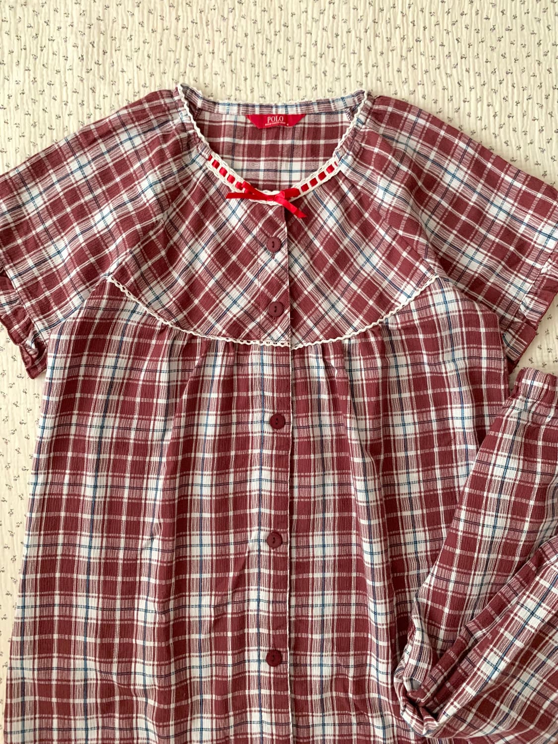 빈티지 레이스 체크 파자마 상품이미지2