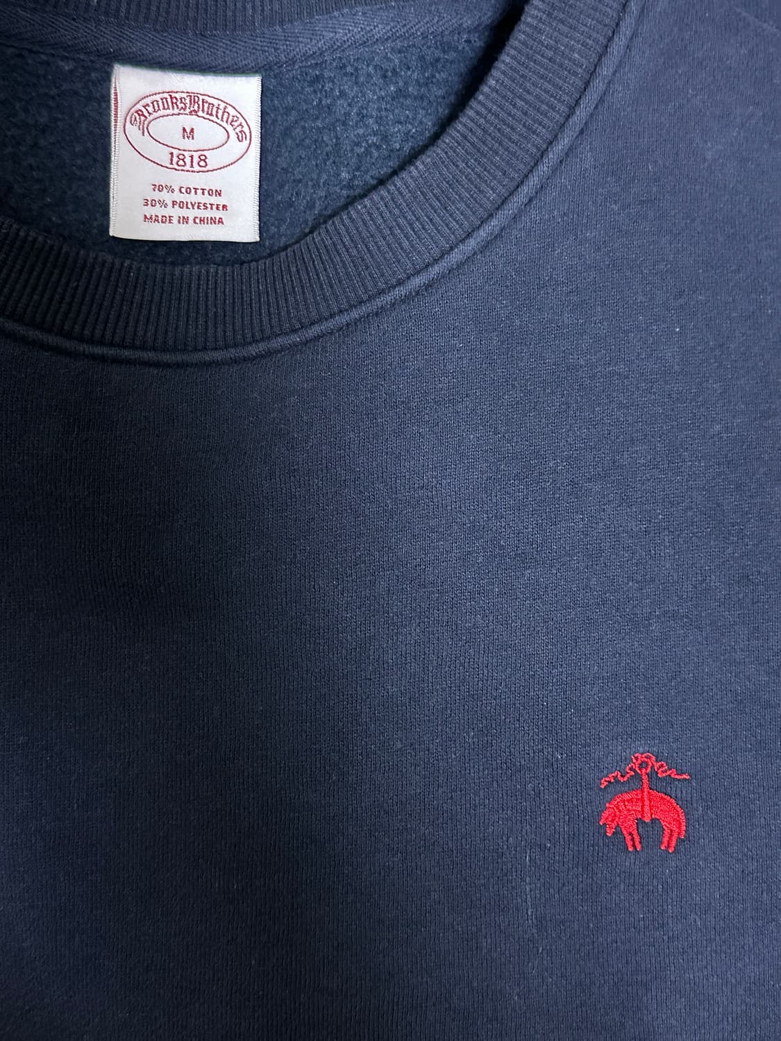 새상품급) 브룩스브라더스 크루넥 기모 맨투맨 네이비/M/100 상품이미지4