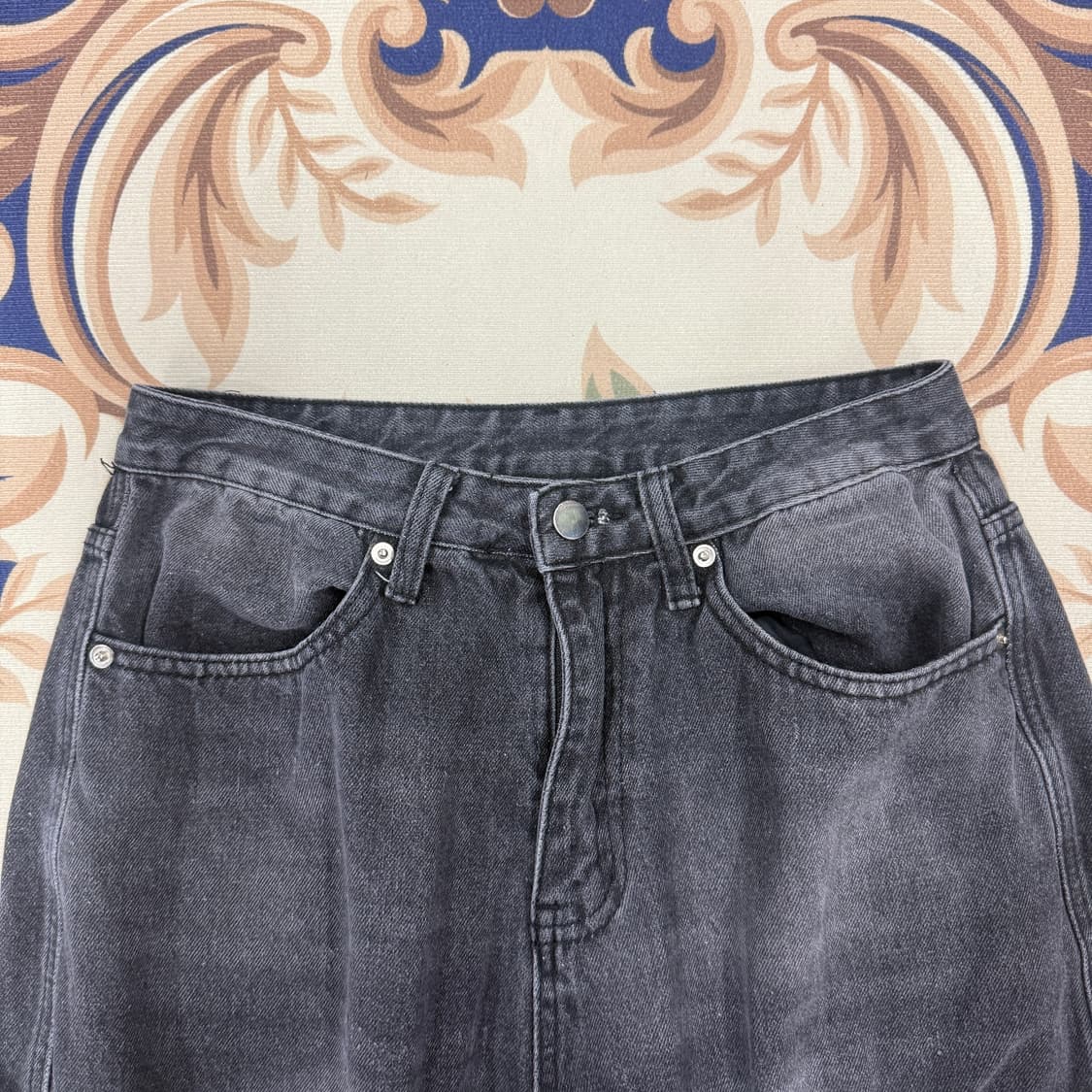 (S)트릴리온 Trillion 흑청 와이드 카고 데님팬츠 상품이미지2