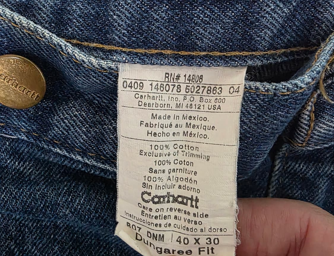 [40X30] 00s 빈티지 칼하트 더블니 B07 DNM 데님 B-6 상품이미지7
