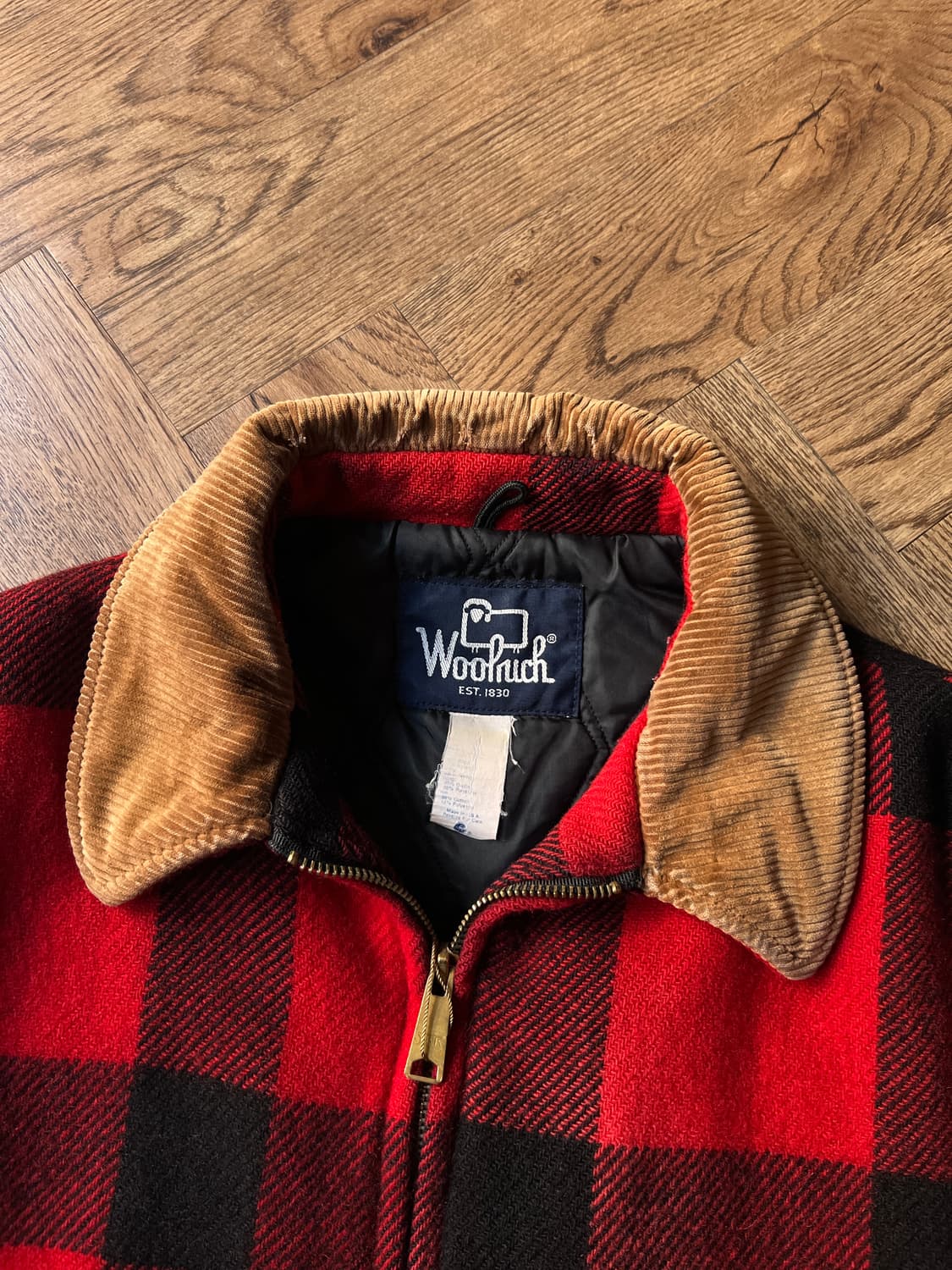 [L]80's 울리치 Made in USA 버팔로체크 신슐레이트 울 자켓 상품이미지2