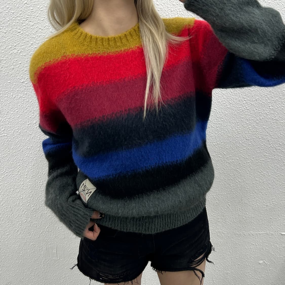 누메로 벤투노 넘버21 멀티배색 모헤어 니트 상품이미지1