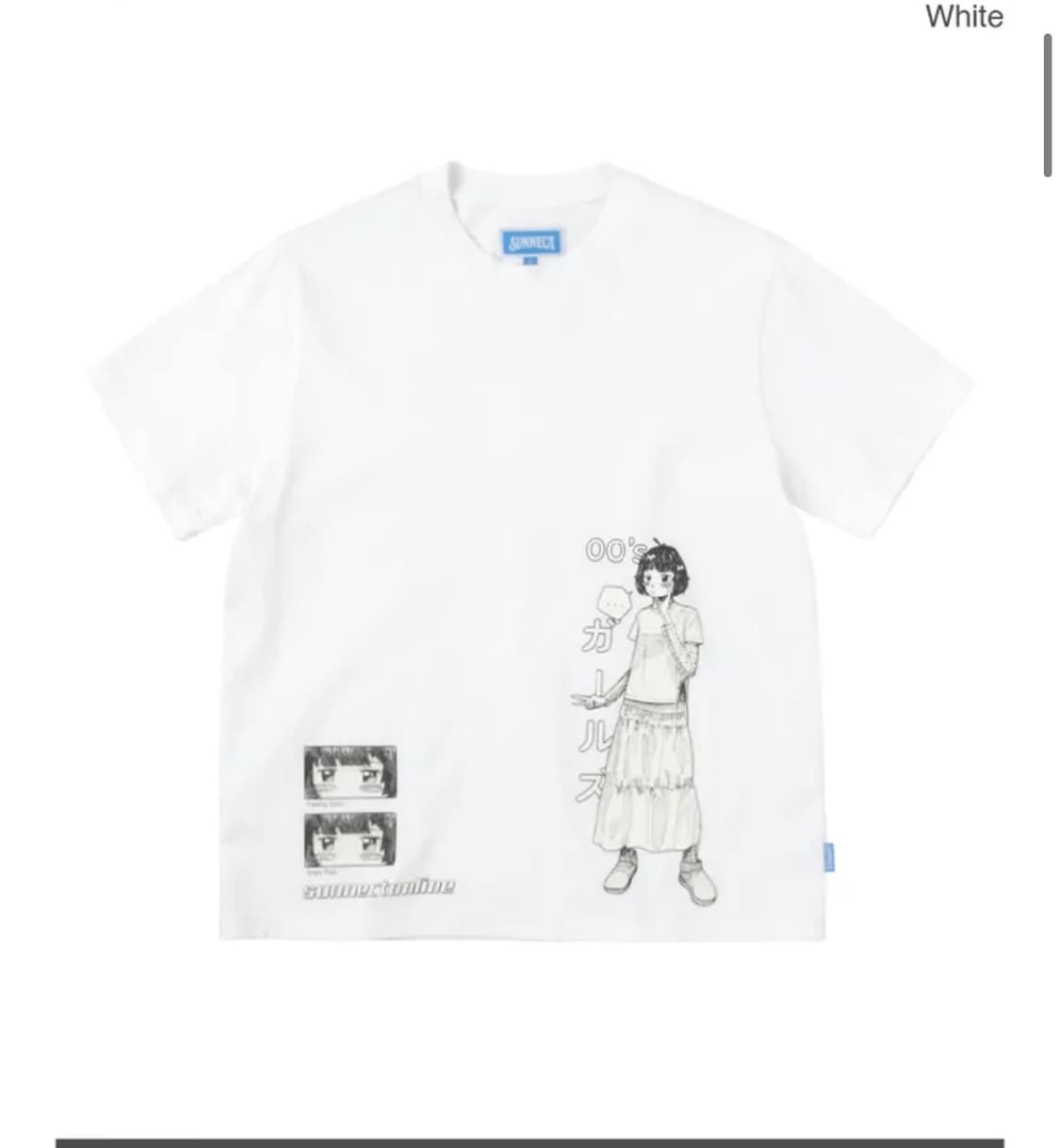 써넥트 반팔 티 00Girl Tee - White Sunnect 상품이미지1