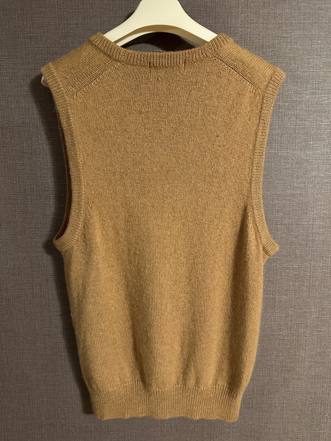 카멜 헤어 100% 브이넥 니트 조끼 베스트 상품이미지8