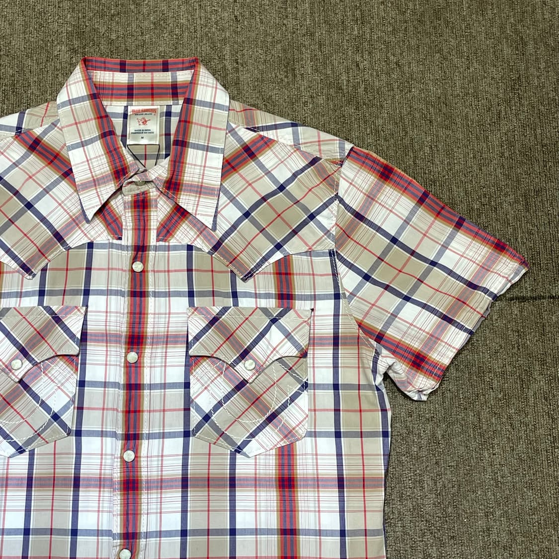 (M) True Religion 트루 릴리젼 체크 웨스턴 반팔 셔츠 상품이미지3