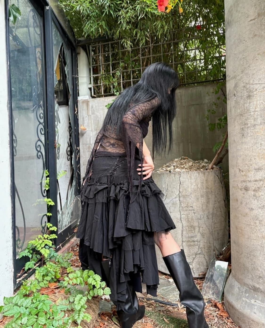 오즈크로스 오즈온 고딕 y2k 디테일 롱스커트 상품이미지2