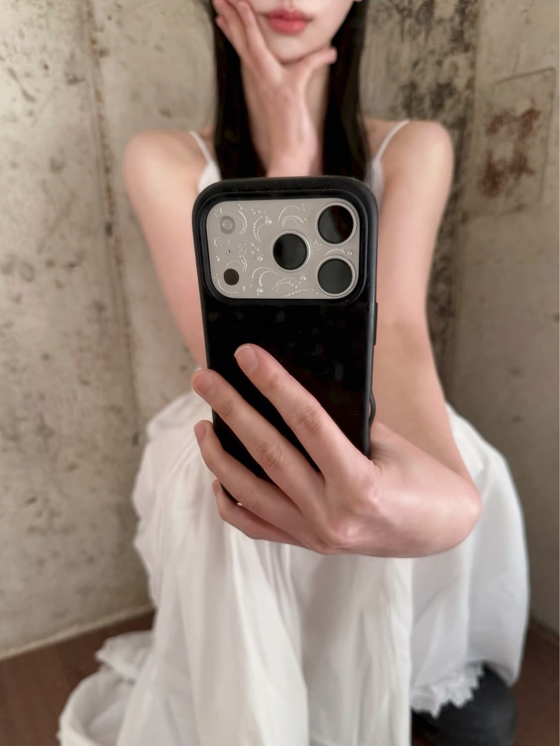 iphone 17pro/max white flower film 상품이미지3