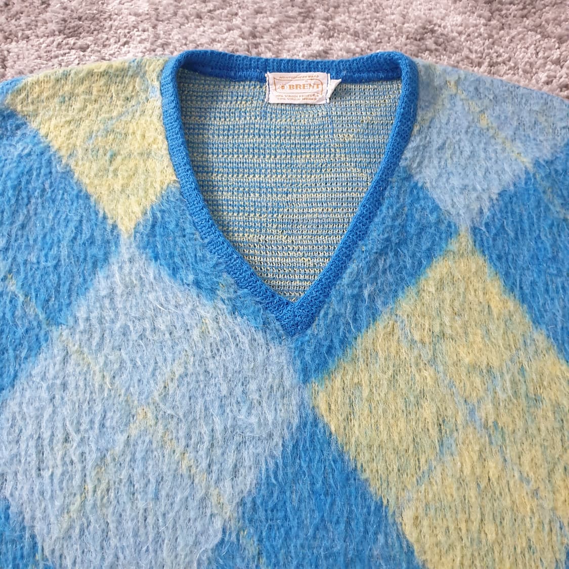 빈티지 아가일 니트 스웨터 상품이미지3