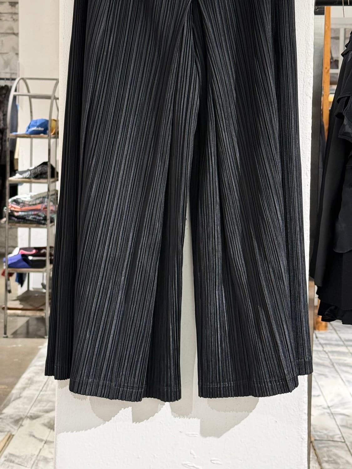 플리츠 플리즈 블랙 레이어드 와이드 팬츠 상품이미지3