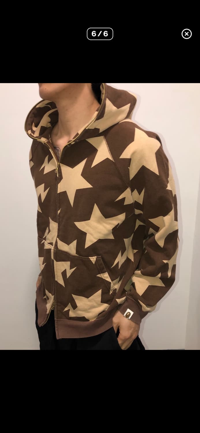 베이프 og 초코 브라운 스타 후드집업 M 상품이미지6