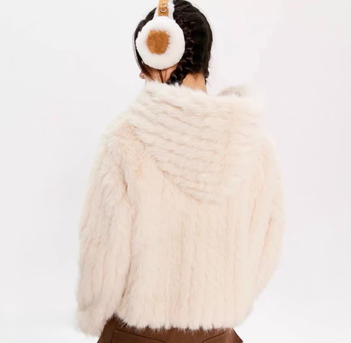 The ranr 더 랜르 아이보리 크롭 숏 퍼자켓 오네갸루 상품이미지3