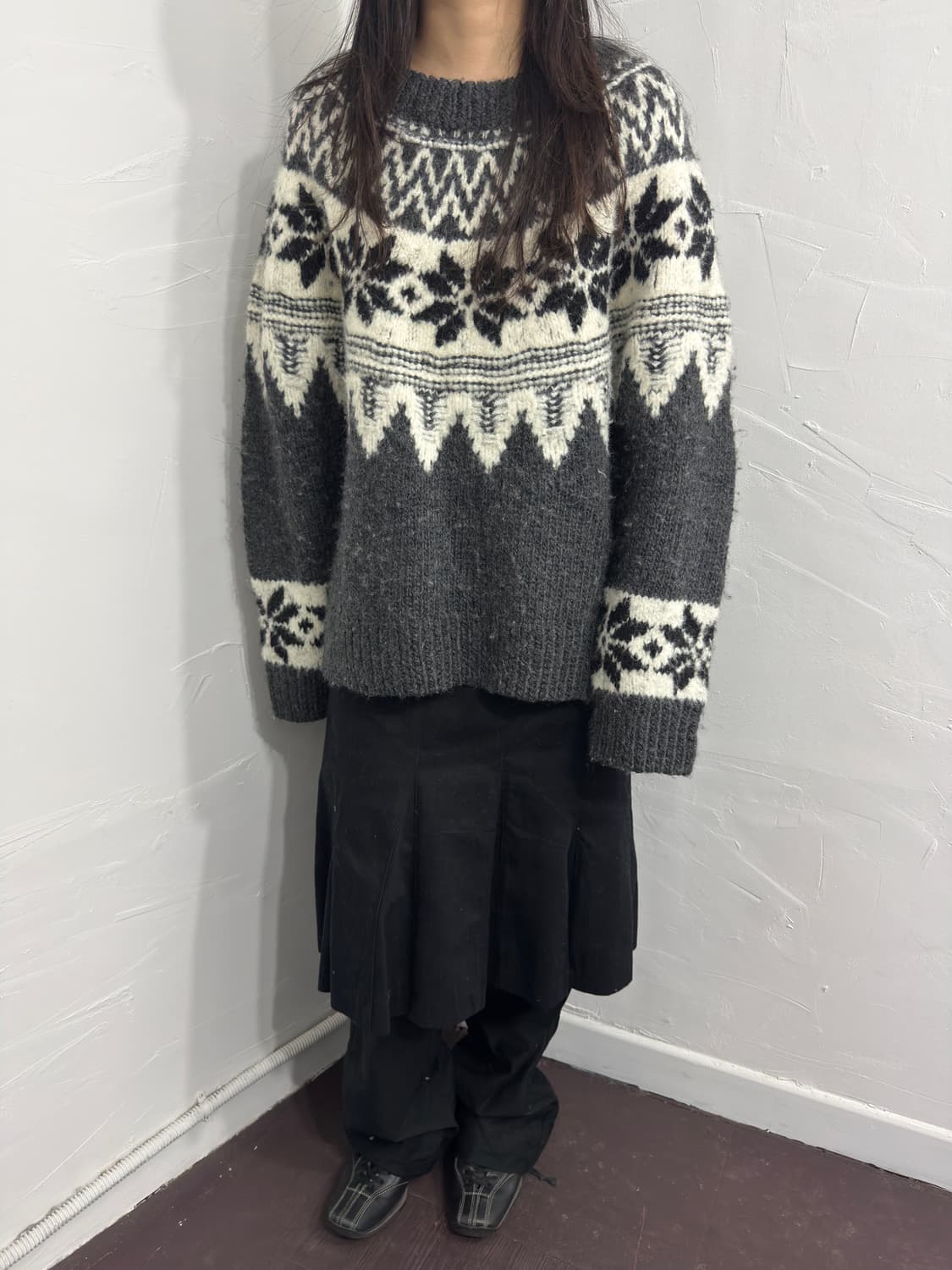winter pattern wool knit top 상품이미지4