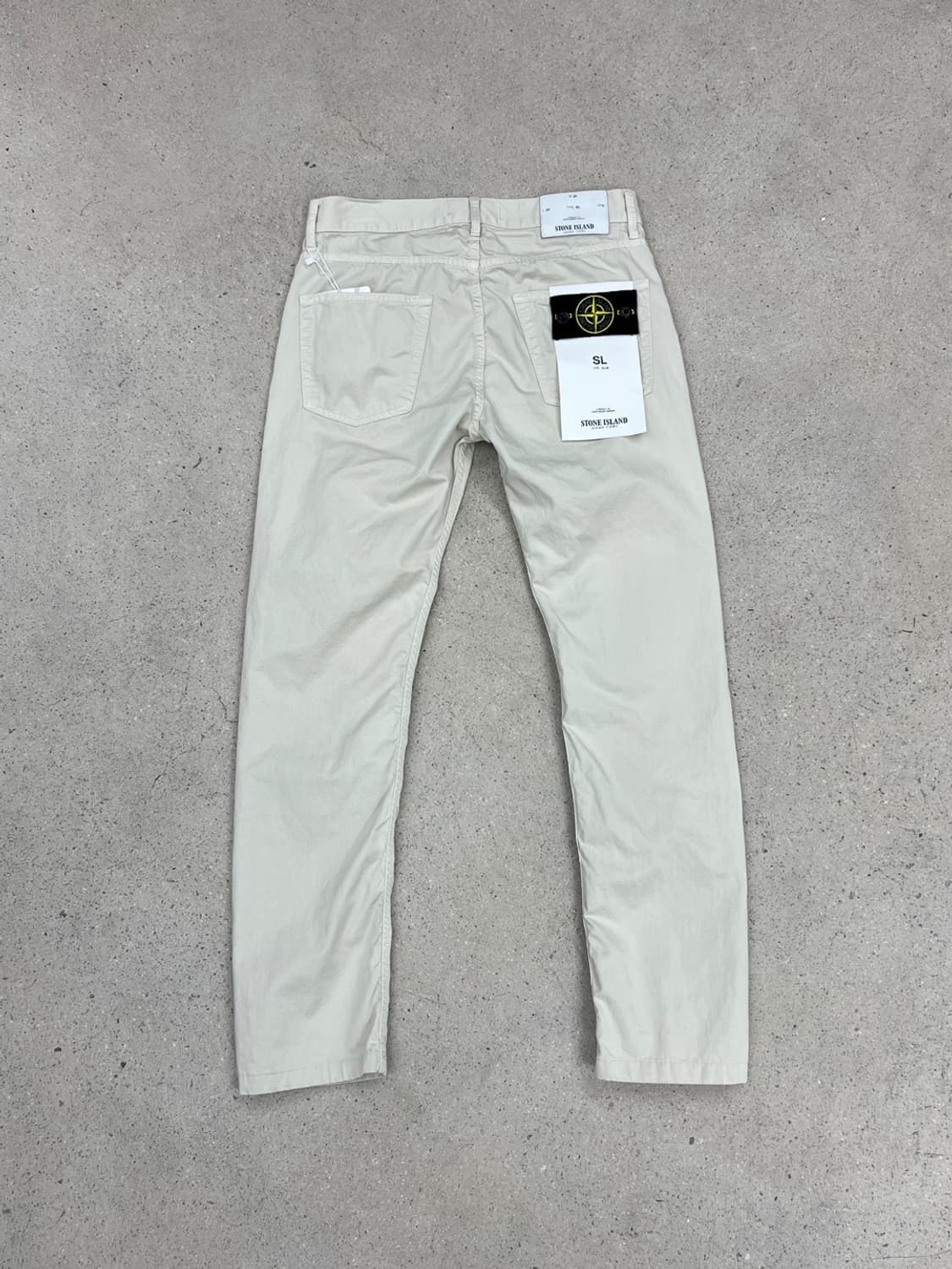 스톤아일랜드 와펜 아이보리 코튼 팬츠 상품이미지1