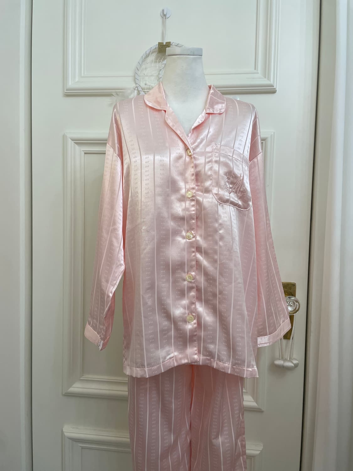 pink embroidery point pajama set(size-M) 상품이미지5
