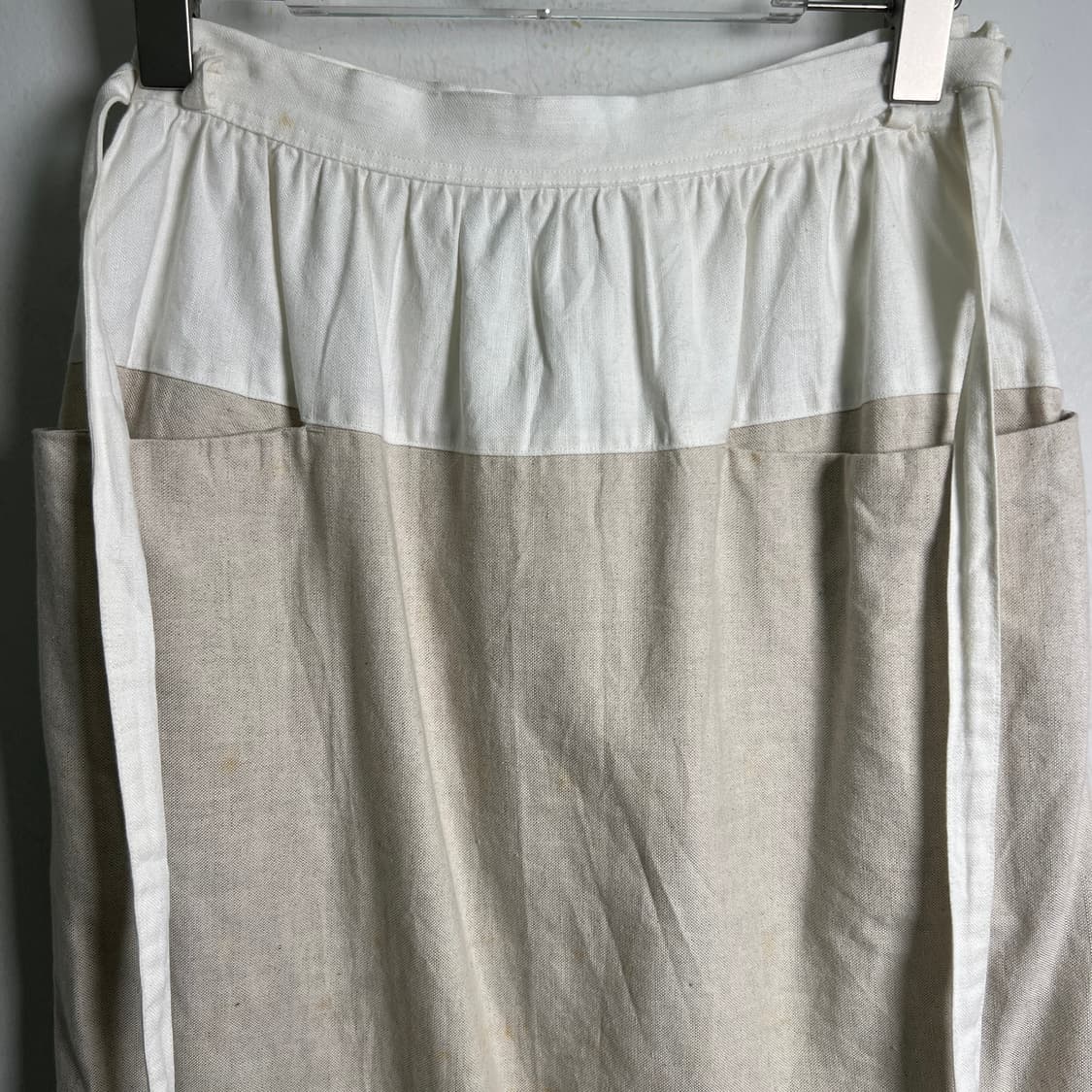 요지 야마모토 Y's for Living 린넨 배색 랩 에이프런 스커트 상품이미지3