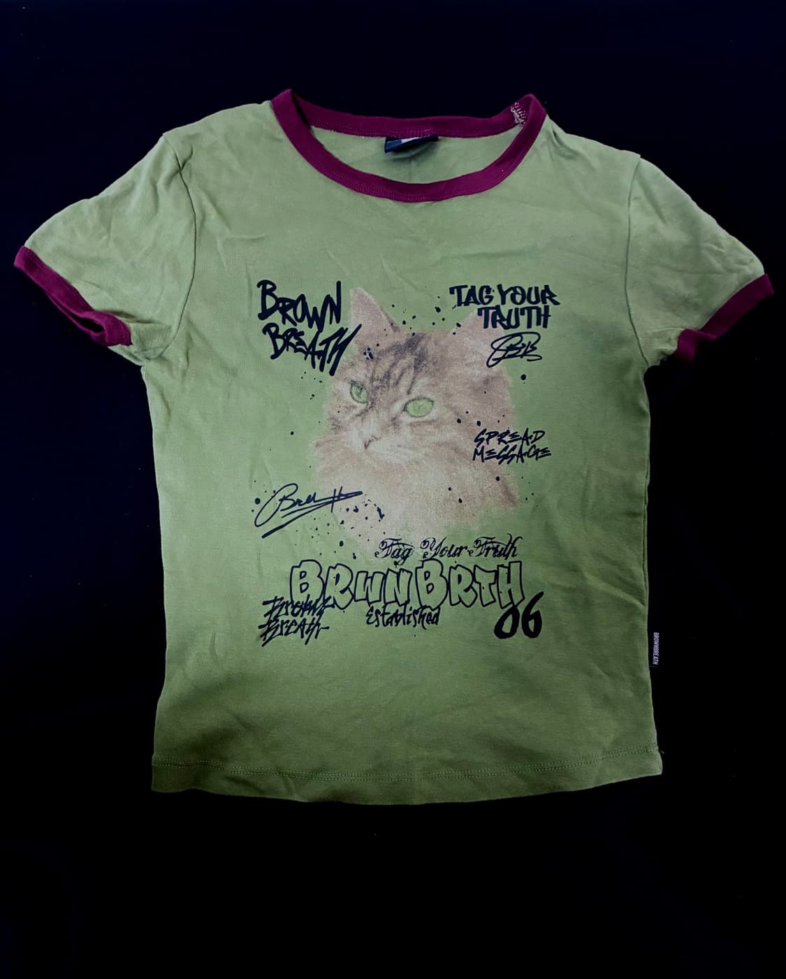 브라운 브레스 W KITTY RINGER TEE - KHAKI 상품이미지3