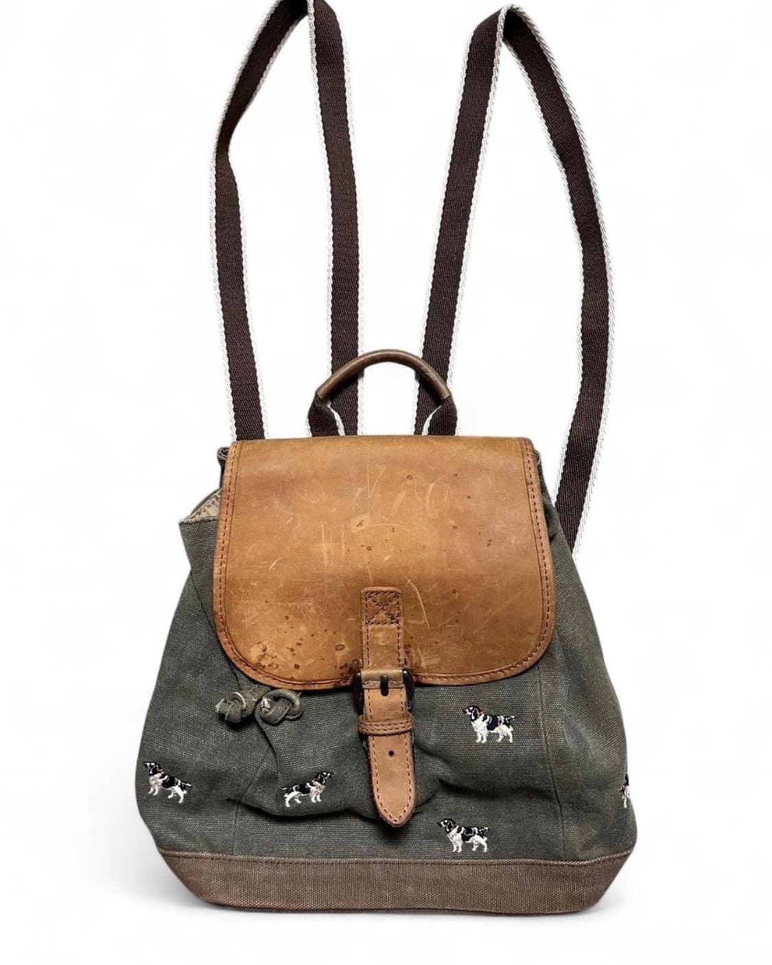 빈티지 L.L.Bean 헌팅독 캔버스 백팩 / 90s 엘엘빈 / 레더 에 상품이미지2