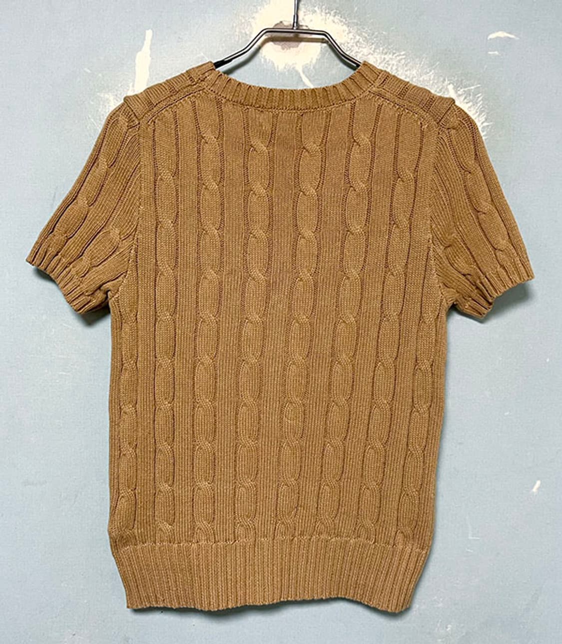 POLO 폴로 여자 꽈배기니트 케이블 반팔 라운드넥 캐주얼 M 95 66 상품이미지2