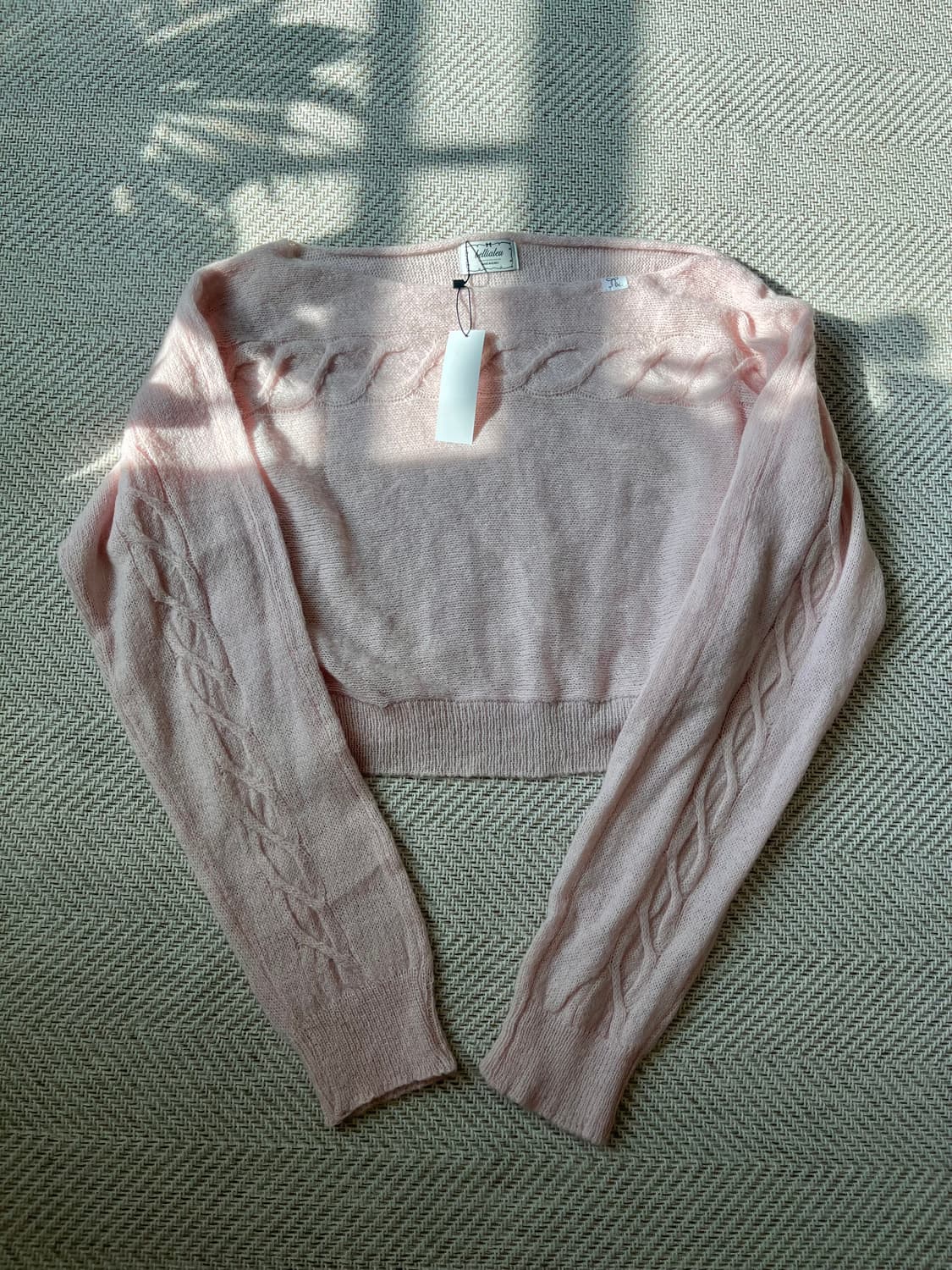 새상품 벨리아르 보트넥 케이블 니트 핑크 상품이미지2