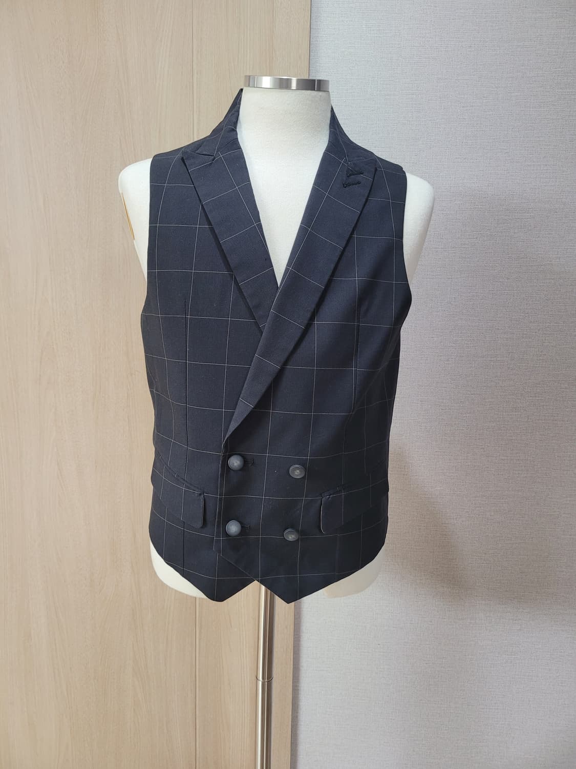 스파오포맨 SPAO for men 체크 패턴 베스트 100 블랙 상품이미지2