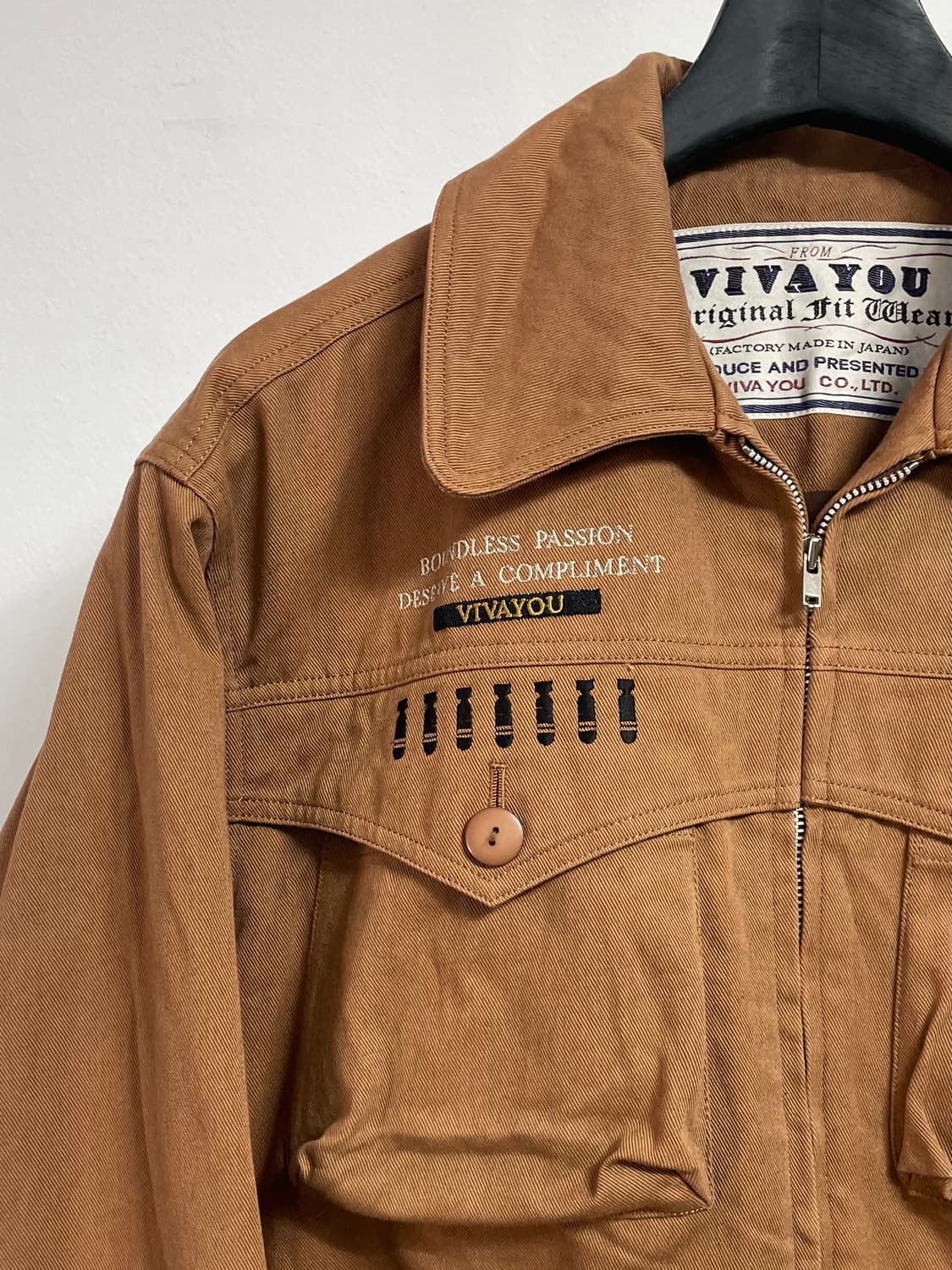 90s 빈티지 우먼스 비바유 레트로 코튼 블루종 자켓 (on.518) 상품이미지4