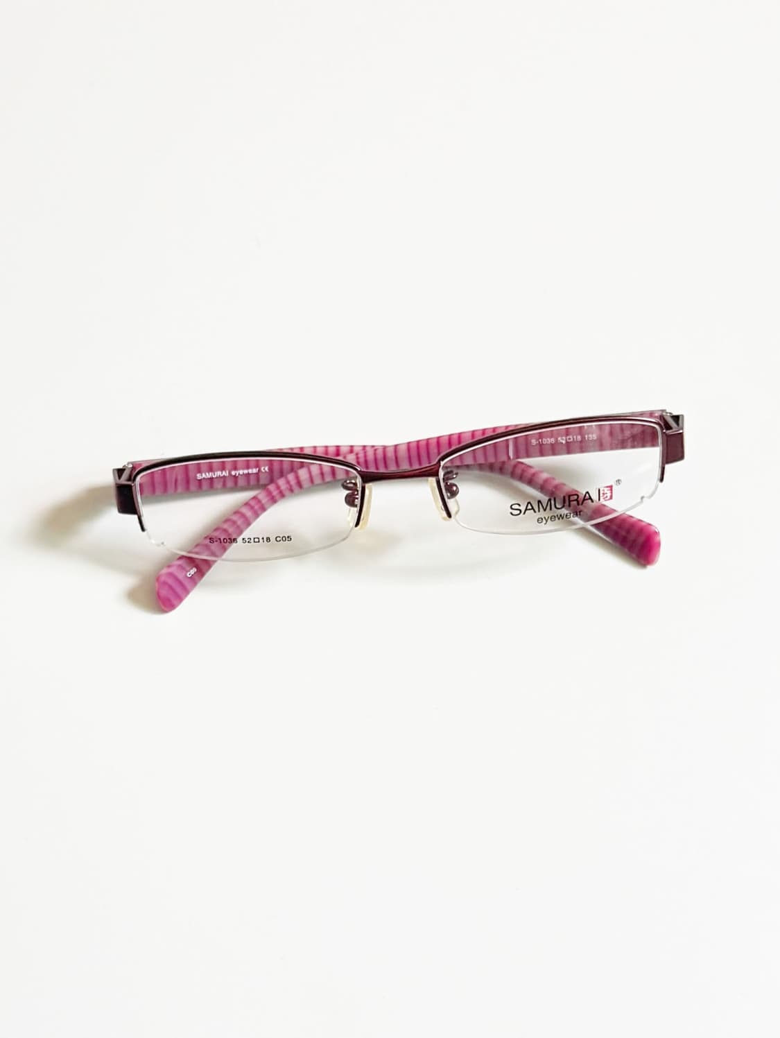 SAMURI EYEWEAR 반무테 스퀘어 메탈 빈티지 안경 상품이미지1