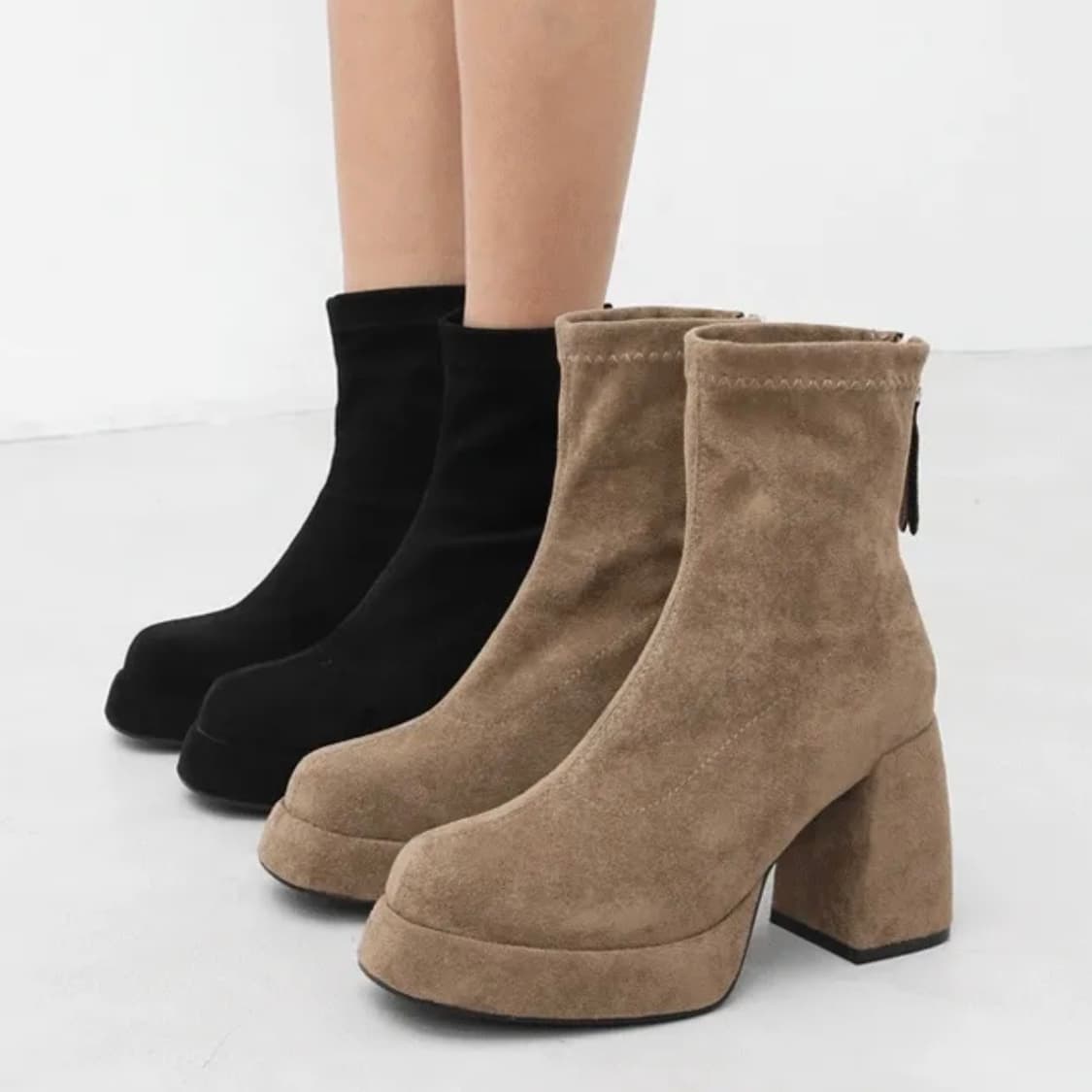 더레이디 스웨이드 백지퍼 가보시 부츠 상품이미지2