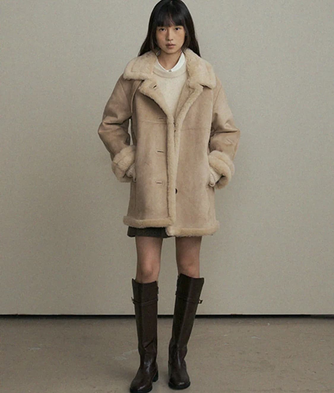 링서울 스웨이드 무스탕 코트 상품이미지2