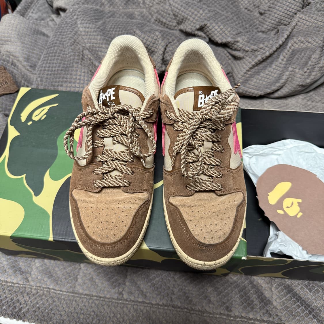 (초희귀)[280]Bape 베이프스타 SK8 #6 브라운 핑크 상품이미지2