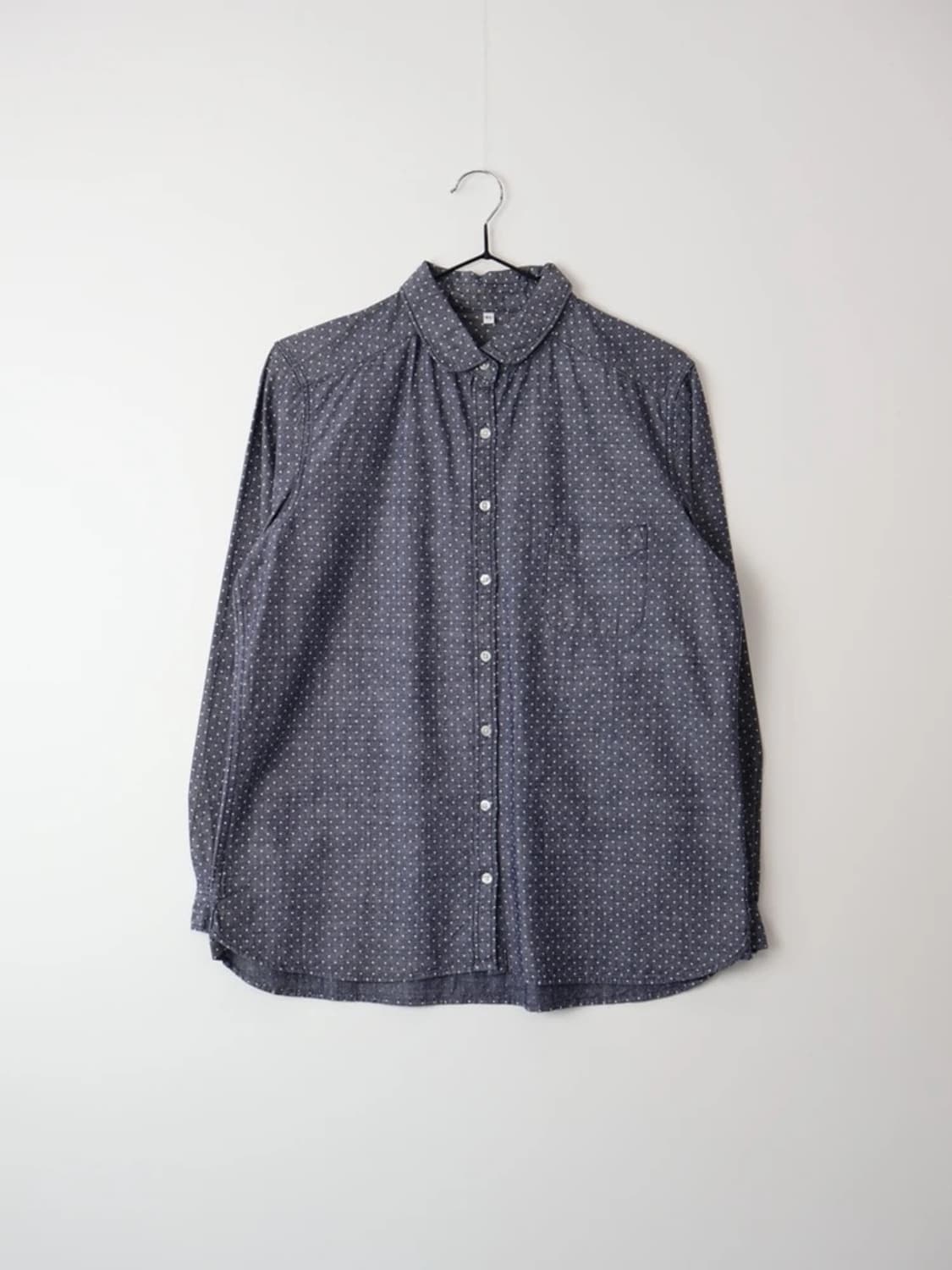 Navy Dot Pattern Casual Shirt 상품이미지3