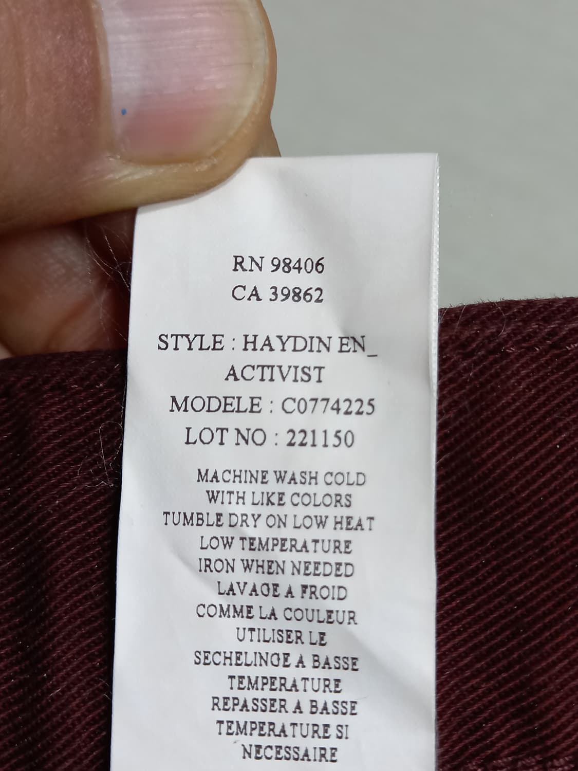 29 theory 스판 치노팬츠 버건디 29-568 상품이미지9