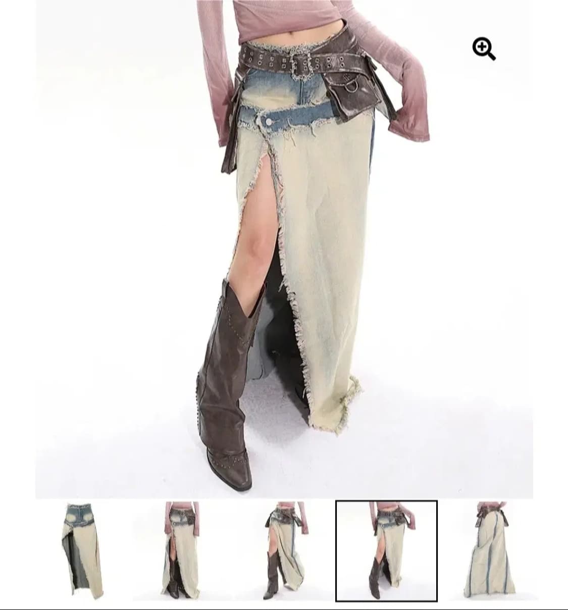 boogzel 데님 맥시 스커트 상품이미지4