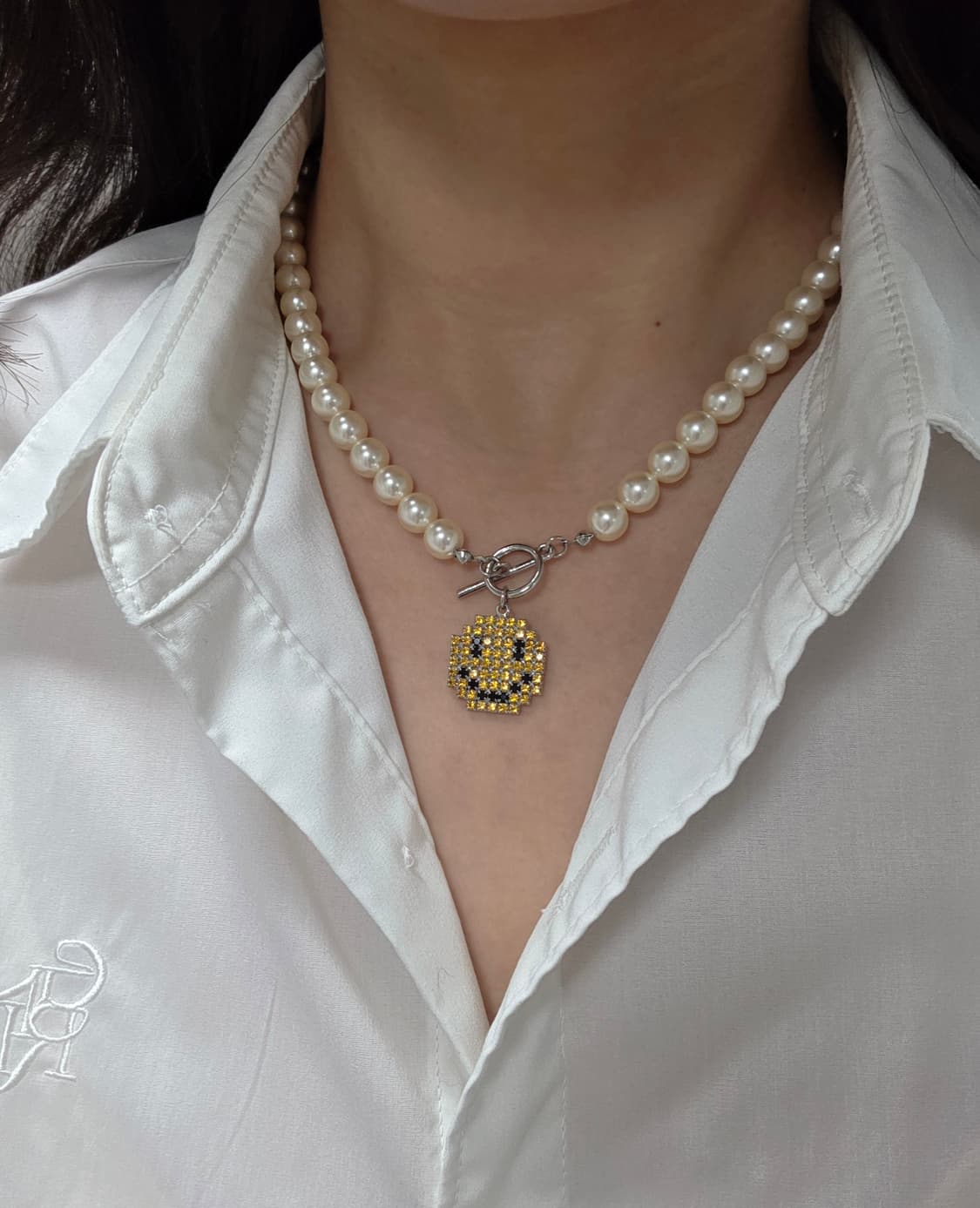 [빈티지헐리우드] 픽셀 스마일 진주목걸이 상품이미지8