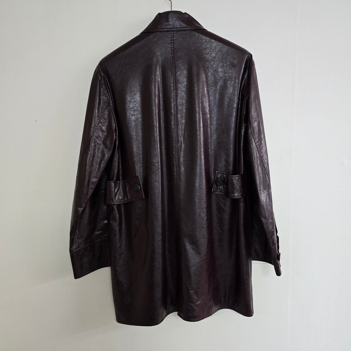 애니타임로릭 페이크레더 중기장 코트 M 상품이미지3