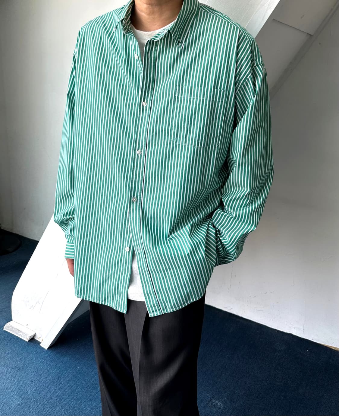 Light cotton big silhouette stripe shirt 상품이미지8
