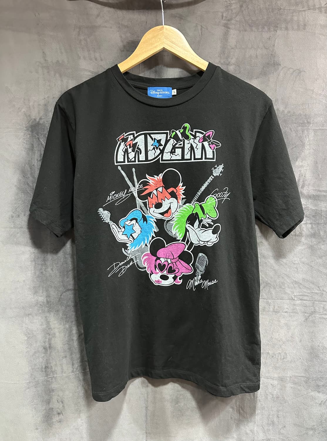 디즈니 Disney 도쿄 디즈니 리조트 록밴드 미키 미니 반팔 티셔츠 L 상품이미지1