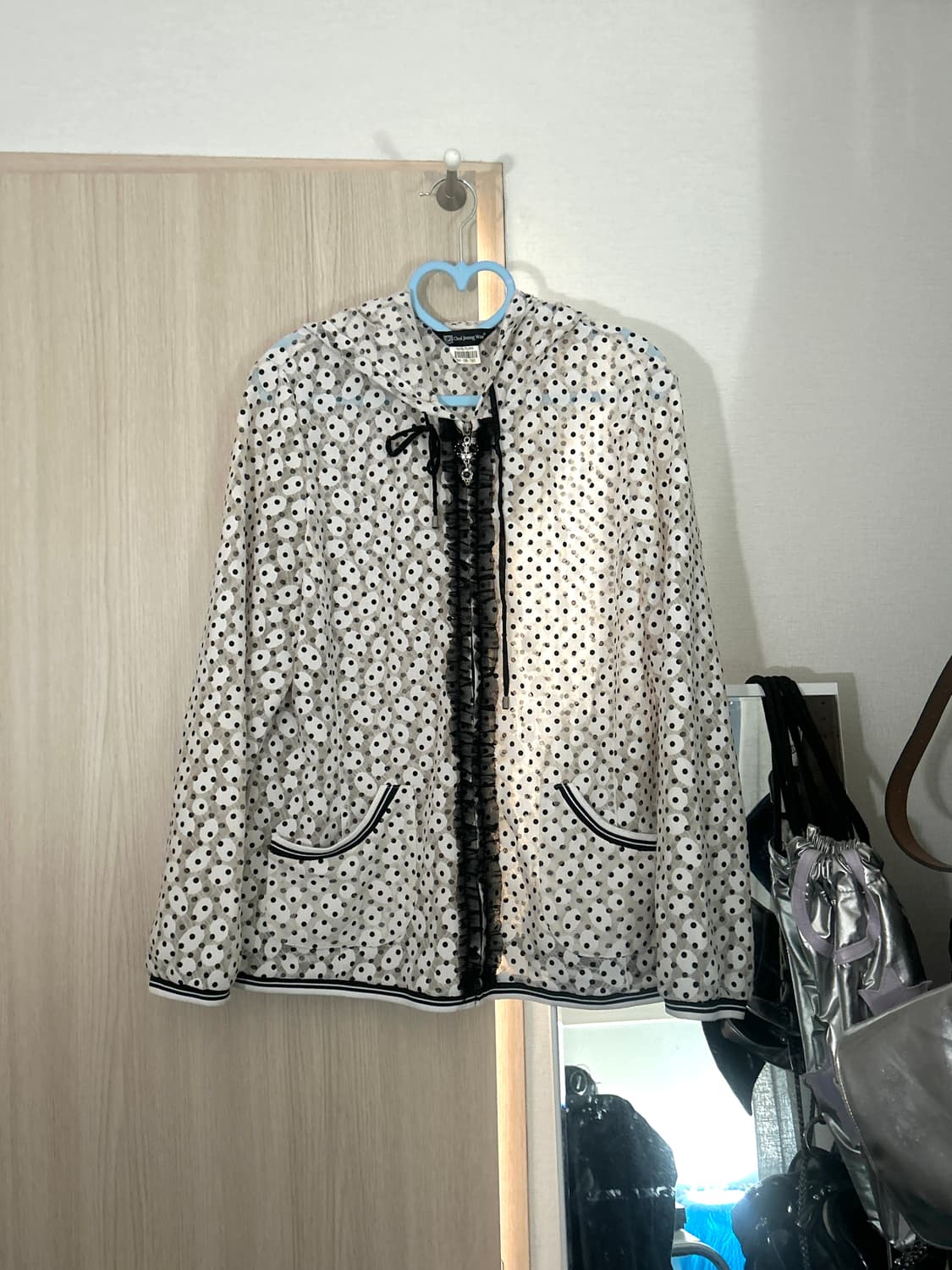 도트 바람막이 후드집업 상품이미지1