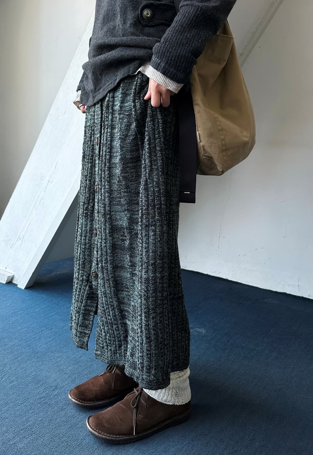 Knit fabric pattern loose skirt 상품이미지7