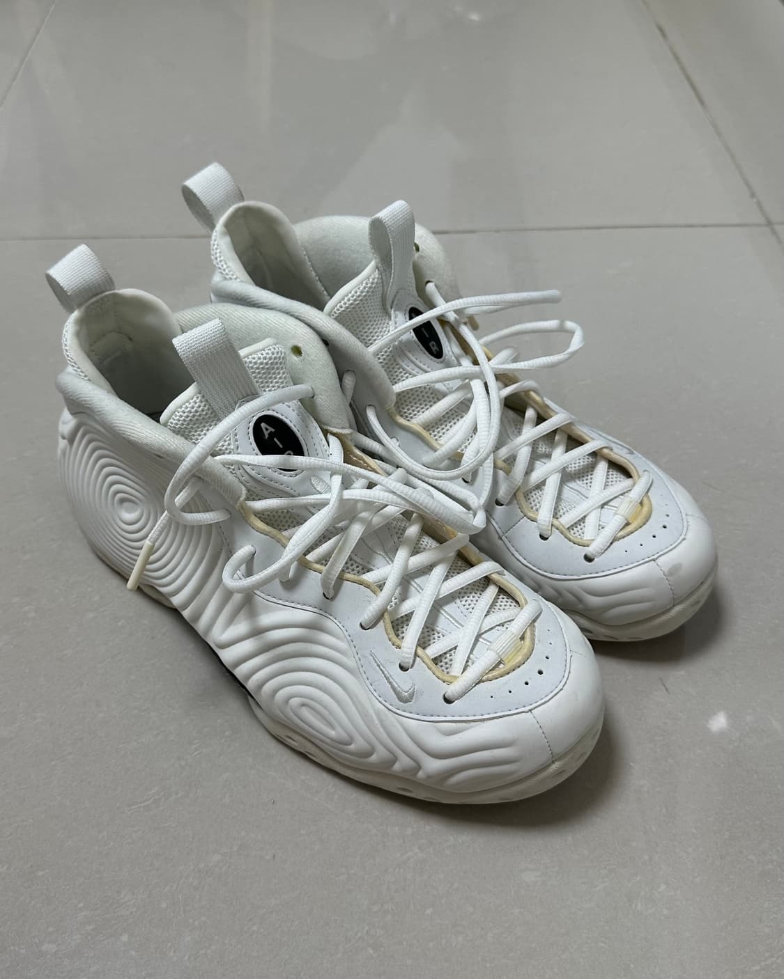 [270] 나이키 꼼데가르송옴므플러스 에어폼포짓 원 화이트 상품이미지3