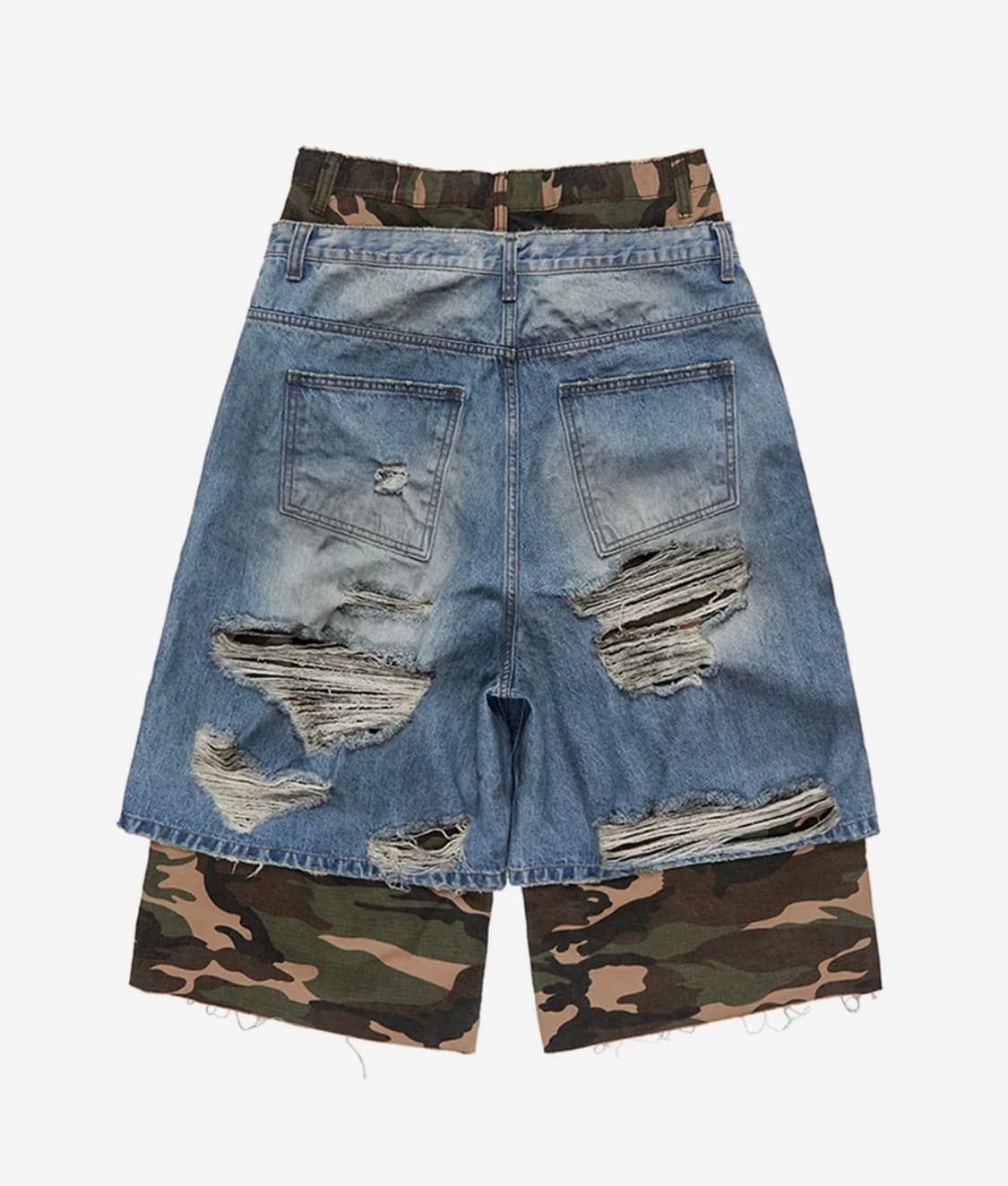 선데이오프클럽 Camo Layered Bermuda Jeans 상품이미지2