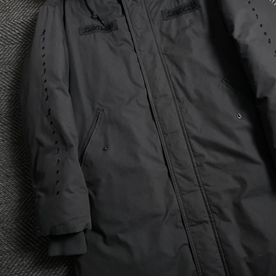 NBA 디테일 로고 그레이 라쿤 퍼 롱 야상 점퍼 y 4040 상품이미지5