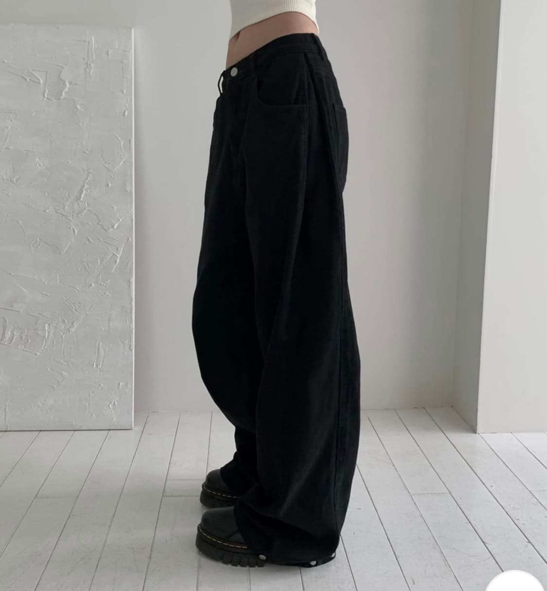 모디무드 사이드 스냅 3-way 와이드 코튼 핀턱팬츠 상품이미지3