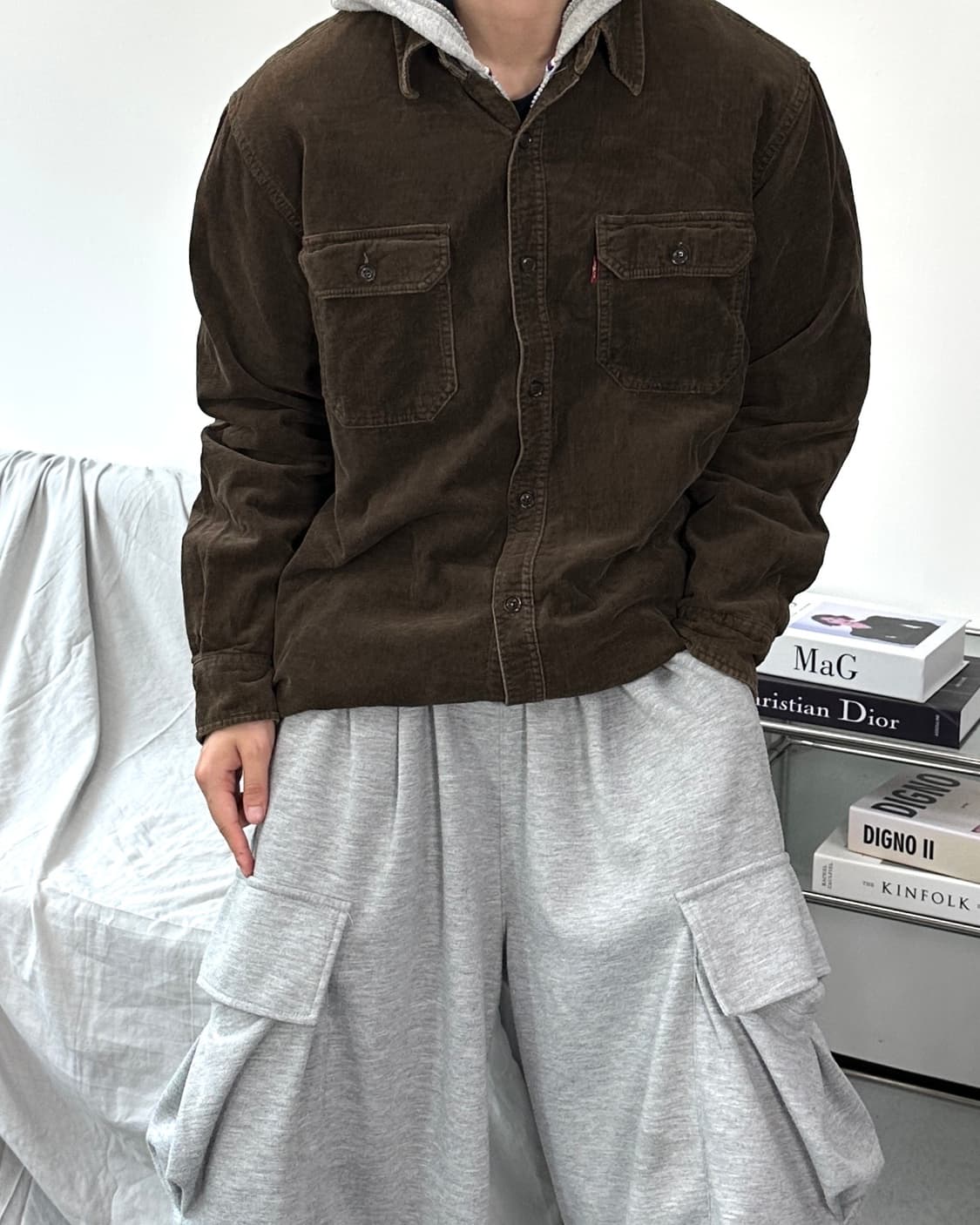 리바이스 레드탭 코듀로이 브라운 셔츠 L 상품이미지2